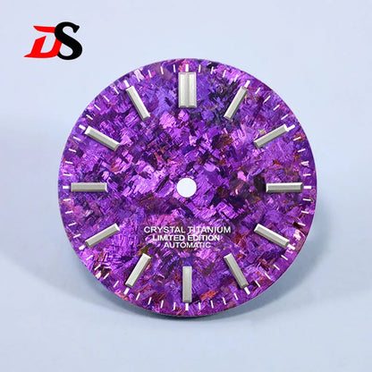 28.5mm Dial Ice Crystal Titanium Dial No Lume NH35 Movement No Date Dial