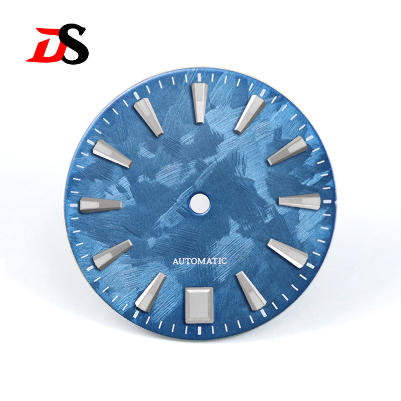 6 O'clock Date Shunbun Dial NH35 Blue Green Lume Sakura Pink 28.5mm for SKX007 S Mod OMG index