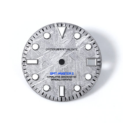 28.5mm Natural Gray GMT Meteorite Dial BGW9 C3 Lume NH34 Movement