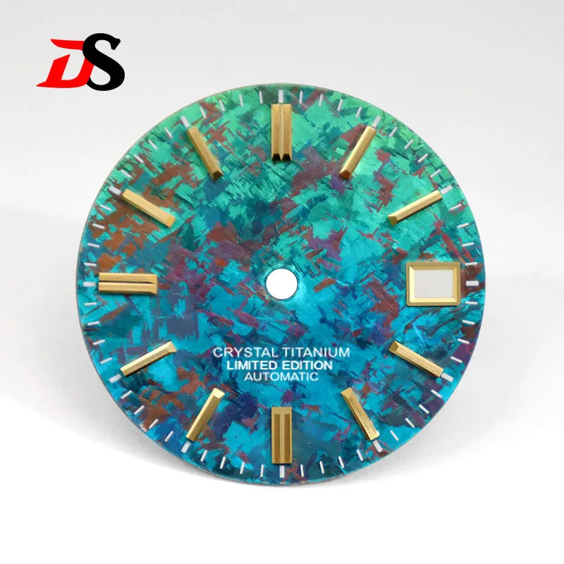 28.5mm Dial Crystal Titanium Text Dial Chaotic Texture No Lume NH35 Movement