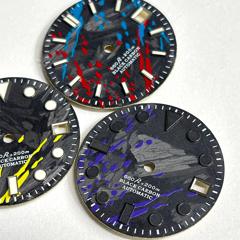 Colorful Graffiti Carbon Fiber Dial Date SUB Blue Lume