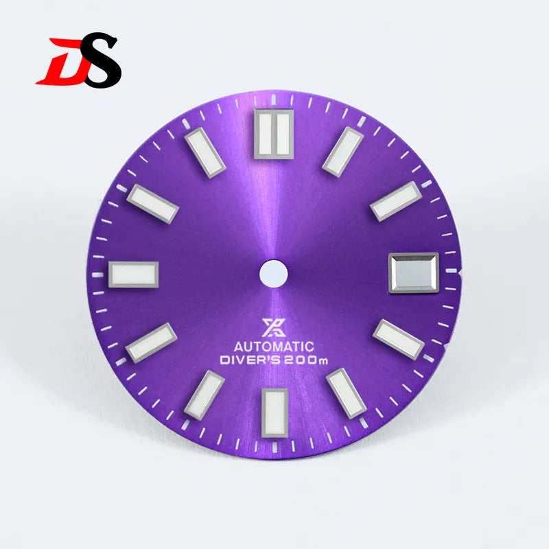 28.5mm Sunburst X Dial Blue Lume Small for NH35 Movement Watch Accessories