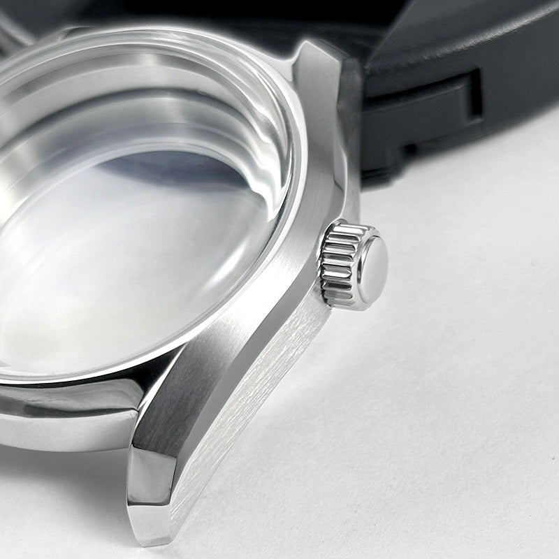 38mm 62GS Case Classic Bubble Dome Glass AR Fit NH34 NH38 28.5mm Dial Steel Screw Crown 10ATM