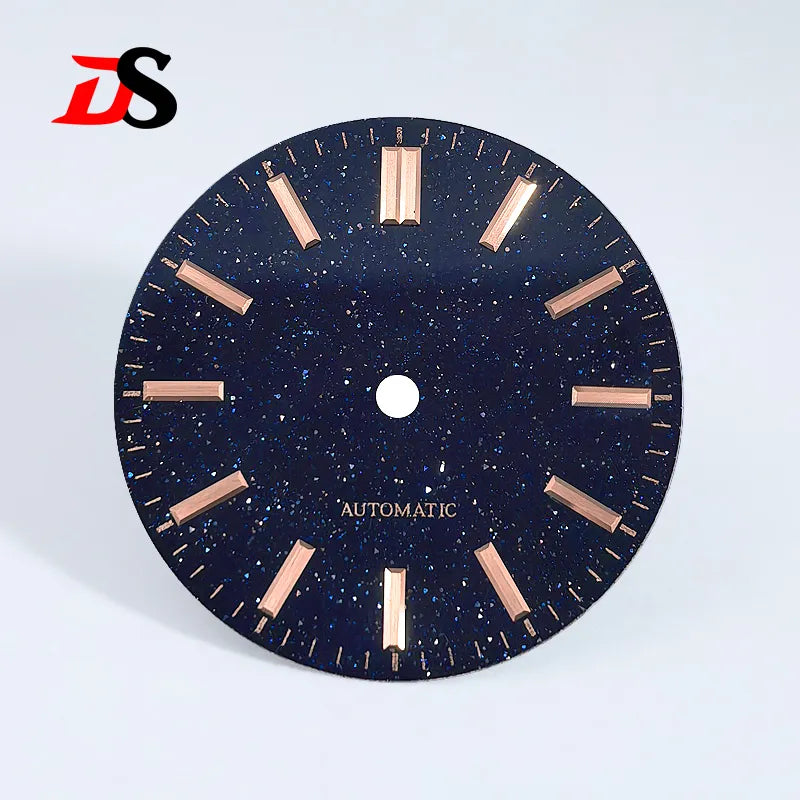 28.5mm Blue Starry Sky Dial for NH35 Movement Blue Sand Stone No Lume
