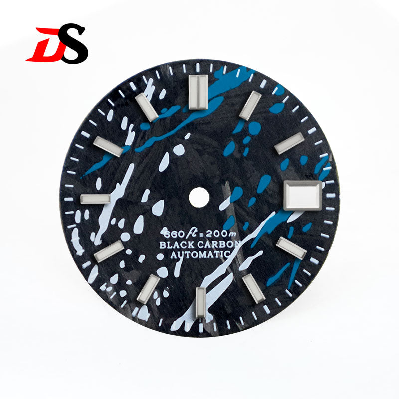 Colorful Graffiti Carbon Fiber Dial Color Ink Date Blue Lume