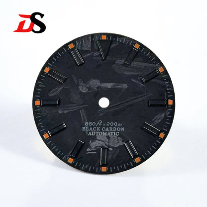 28.5mm Carbon Fiber YM Dial Black Index Black Lume Fit NH35 Movement