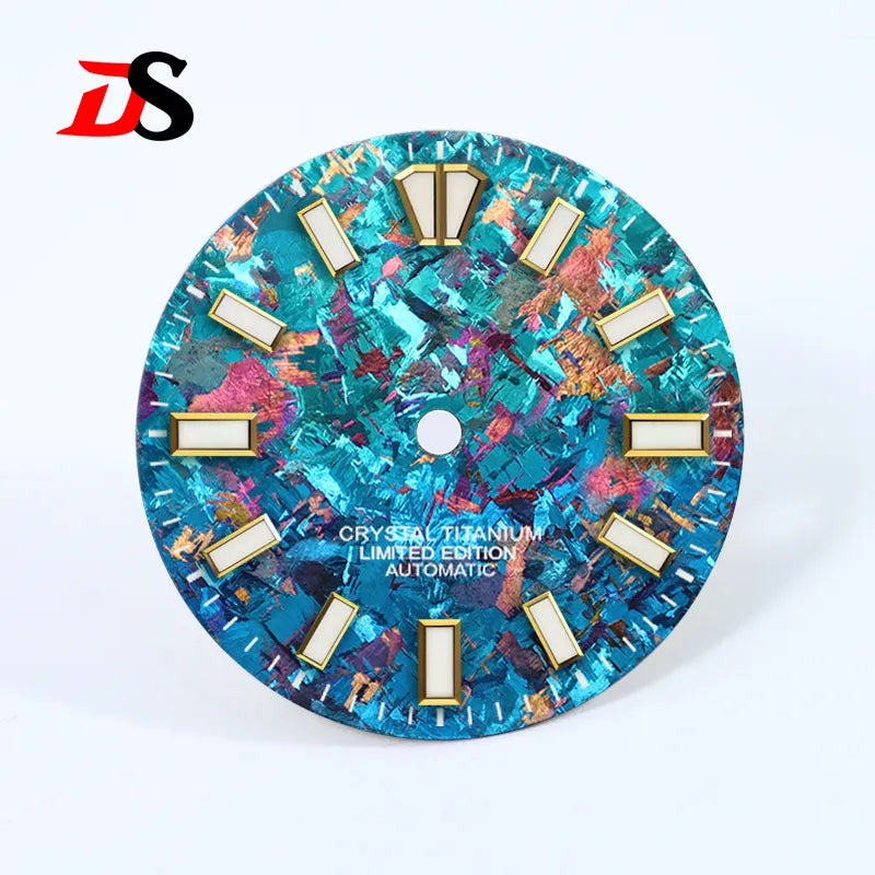 28.5mm Ice Crystal Titanium Dial Blue Lume NH35 Movement