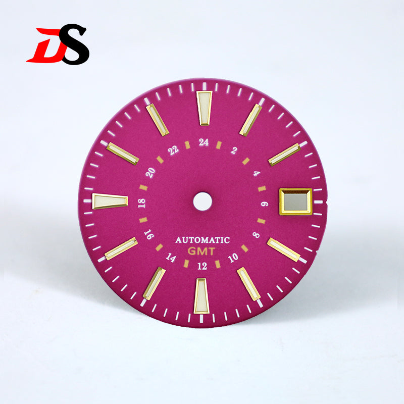 Sunburst 24-hour GMT Sun Pattern blue luminous Dial NH34 Movement 28.5mm