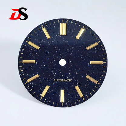 28.5mm Blue Starry Sky Dial for NH35 Movement Blue Sand Stone No Lume