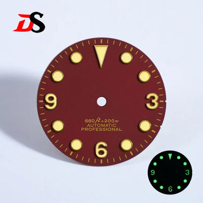 369 Matte Dial Black Tudor-style NH38 Movement Green Lume