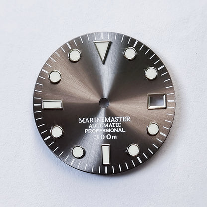 Sunburst Dial Matte Silver YM Index BGW9 C3 Lume for NH35NH36 Movement 28.5mm