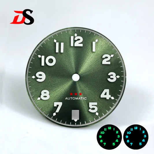 NH35 Dial 28.5mm Forerunner Dial BGW9 C3 Lume Number Red Stars