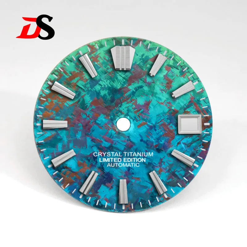 28.5mm Dial Crystal Titanium Text Dial GS MOD Chaotic Texture No Lume NH35 Movement