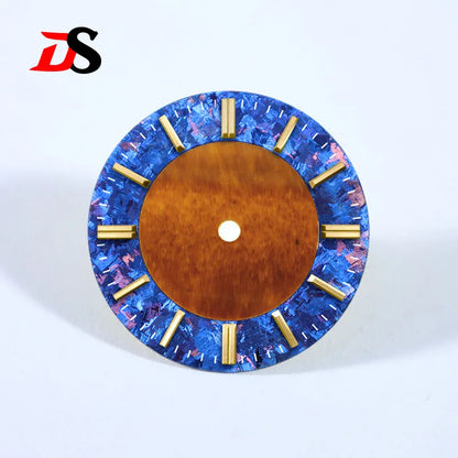 Natural Lapis Lazuli 28.5mm Dial Ice Crystal Stone Dial Creative Stitching NH38 Movement No Date Tiger's Eye Stone Blue Sands