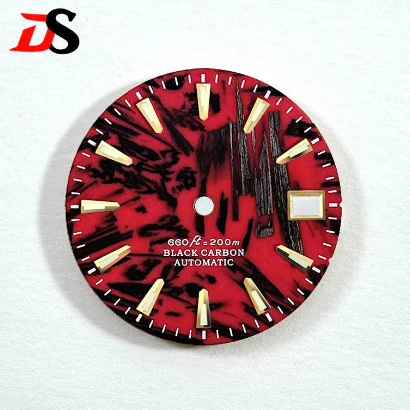 Red Carbon Fiber Dial Blue Lume NH35 Movement 28.5mm