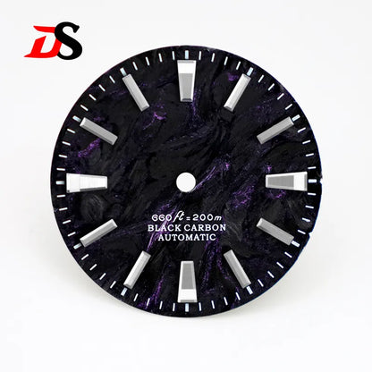 Rich Color Texture Carbon Fiber Dial BGW9 Lume for NH35 Movement 28.5mm Dial No date/3o'clock date