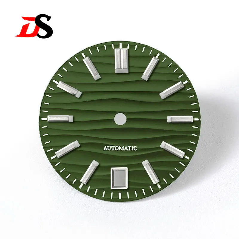 28.5mm Wave Dial No Lume NH35 Dial Blue Lume 3 O'clock/6 O'clock/no Date