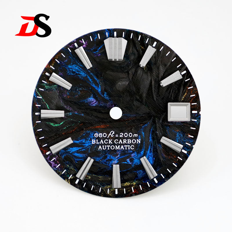 28.5MM Lava Carbon Fiber Dial No Lume Rich Color for NH35NH36 Movement No Date/3o'clock Date