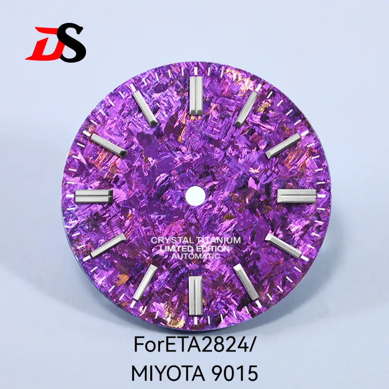 28.5mm Dial Ice Crystal Titanium Dial No Lume NH35 ETA2824/MIYOTA 9015 Movement No Date Dial