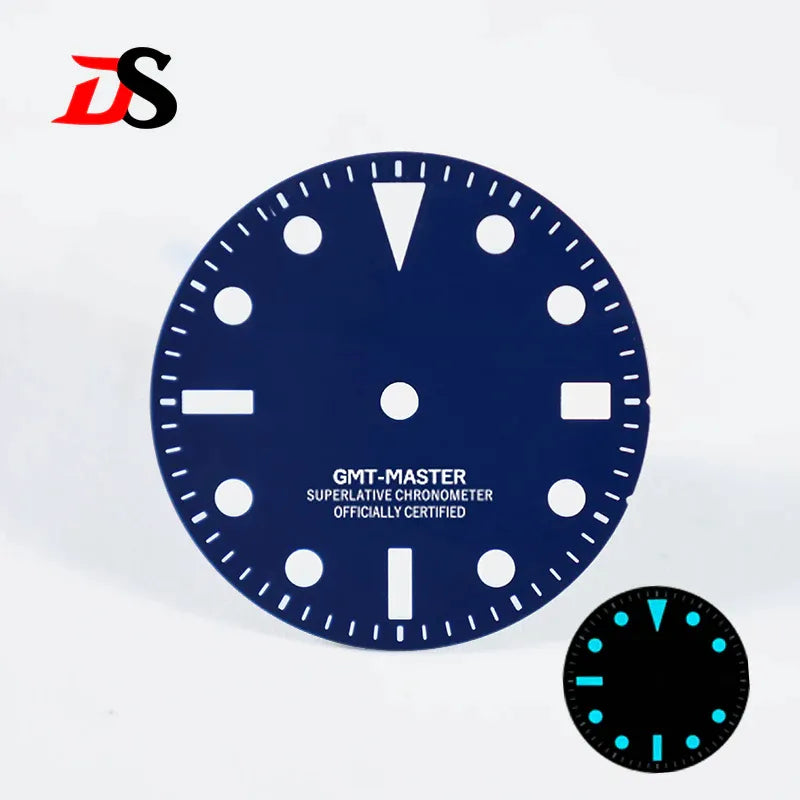 Matte Dial NH34 GMT-MASTER Lume Layer Date No Date Blue Lume GMT 28.5mm
