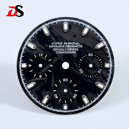 Carbon Fiber Dial Blue Lume for VK63 Movement Black Lume 29.5mm Dial