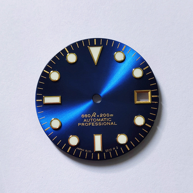 28.5mm Gold Sunburst Dial YM Index Mod NH35 Movement BGW9 C3 Lume