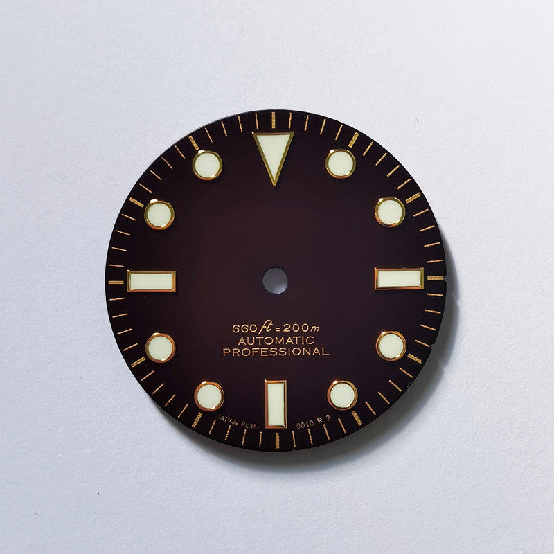 28.5mm Gold Sunburst Dial YM Index Mod NH35 Movement BGW9 C3 Lume