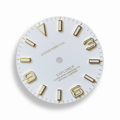 EXPLORER 369 Dial Black white blue Lume