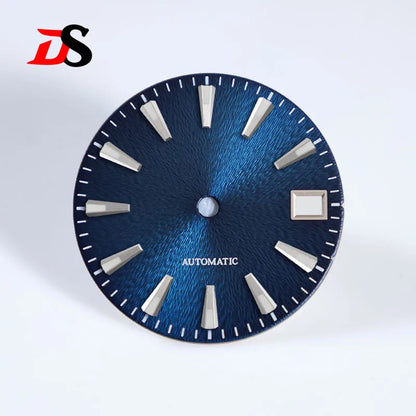 Invisible Textured Sunburst Dial GS Blue Green Lume NH35 28.5mm