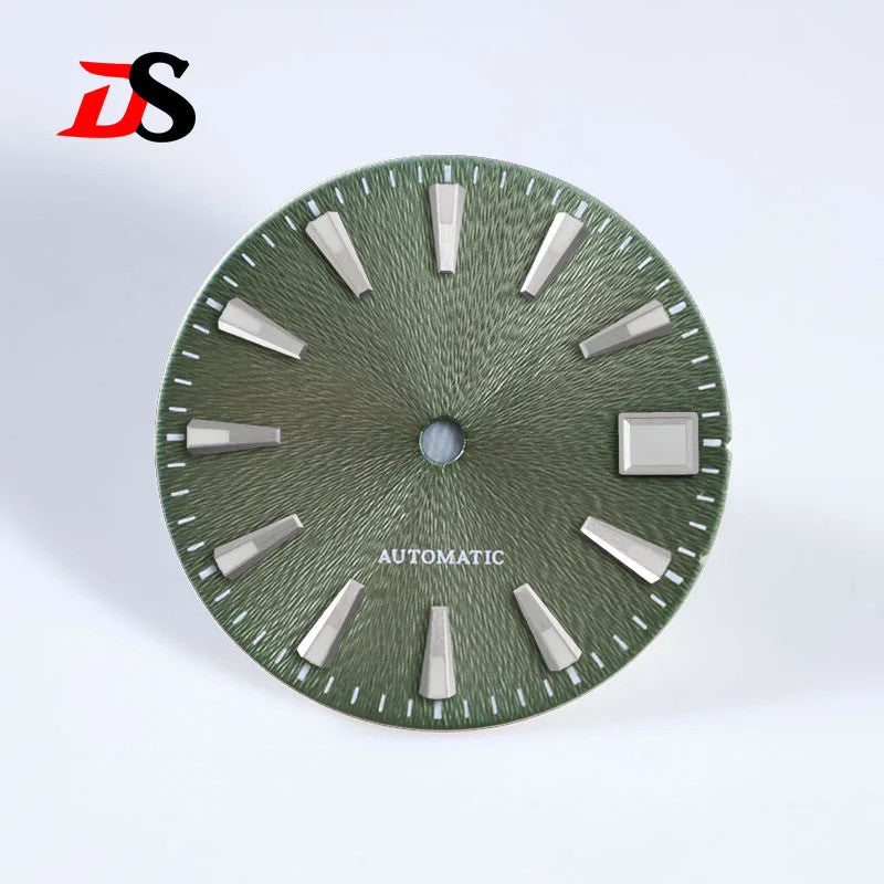 Invisible Textured Sunburst Dial GS Blue Green Lume NH35 28.5mm
