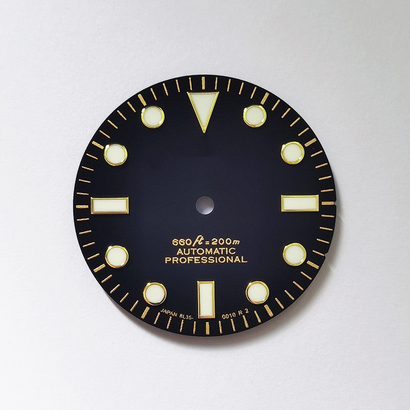 28.5mm Gold Sunburst Dial YM Index Mod NH35 Movement BGW9 C3 Lume