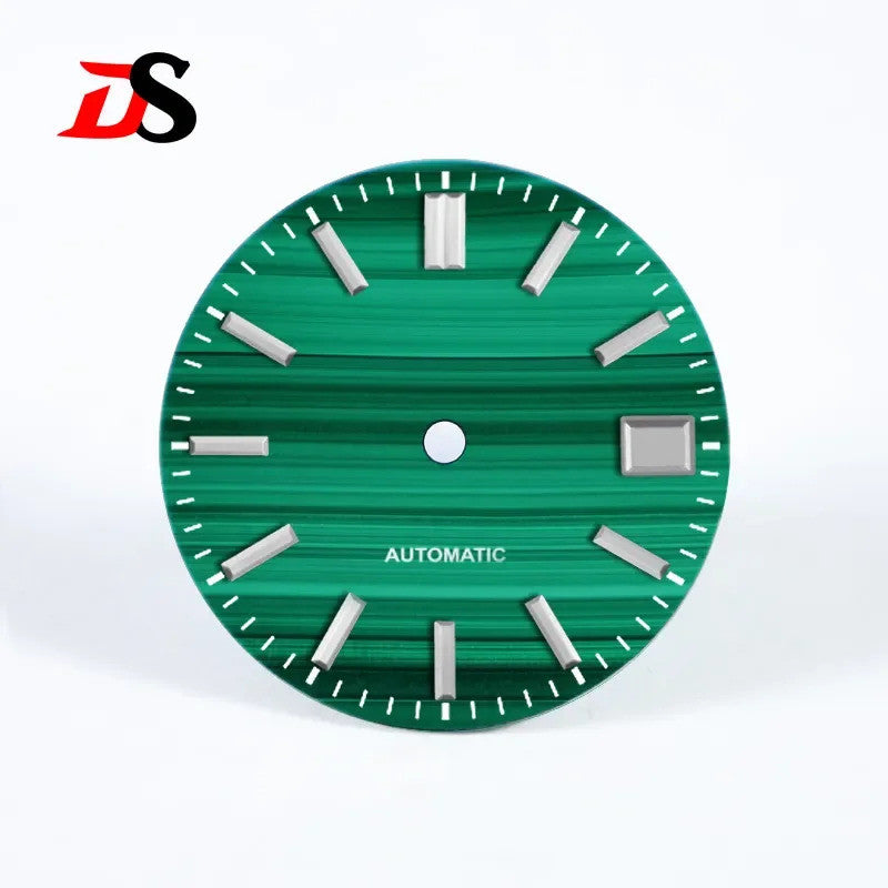 Malachite Dial No Lume for Nh35NH36 Movement Natural Stone BGW9 C3 Lume 28.5mm