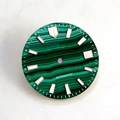 Malachite Dial No Lume for Nh35NH36 Movement Natural Stone BGW9 C3 Lume 28.5mm