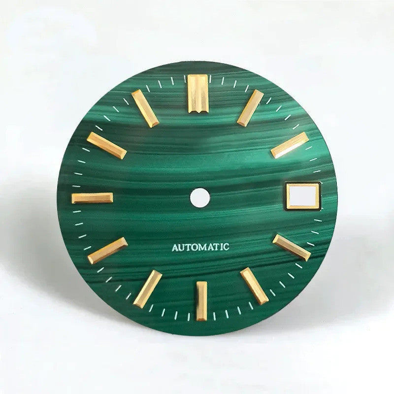 Malachite Dial No Lume for Nh35NH36 Movement Natural Stone BGW9 C3 Lume 28.5mm