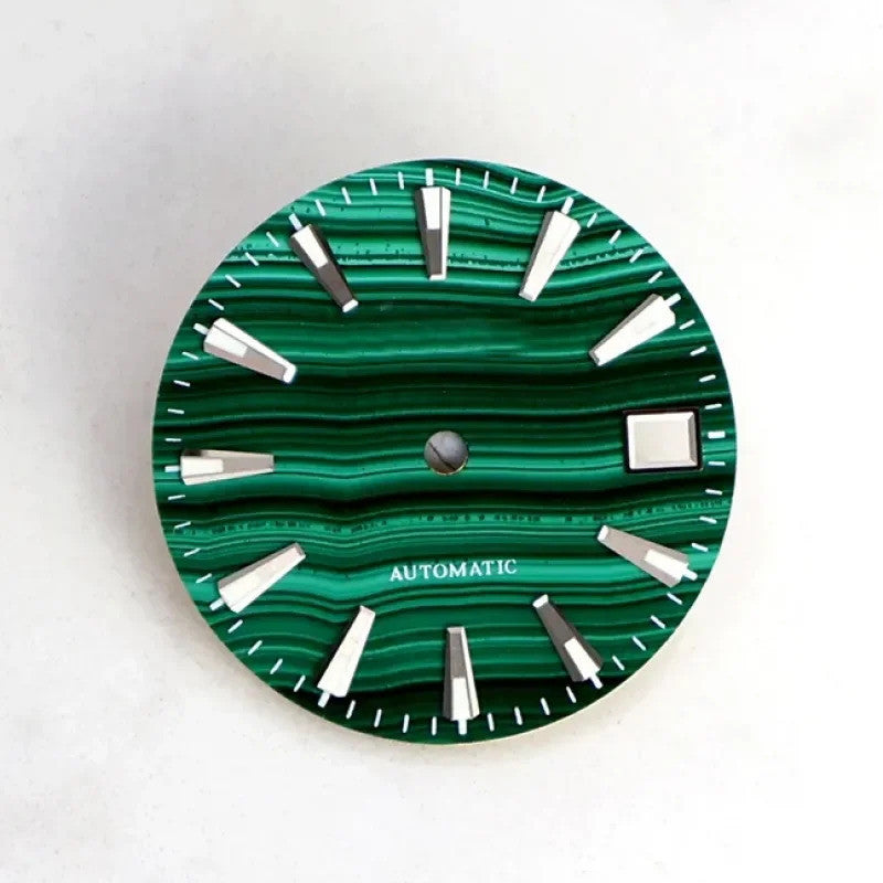 Malachite Dial No Lume for Nh35NH36 Movement Natural Stone BGW9 C3 Lume 28.5mm