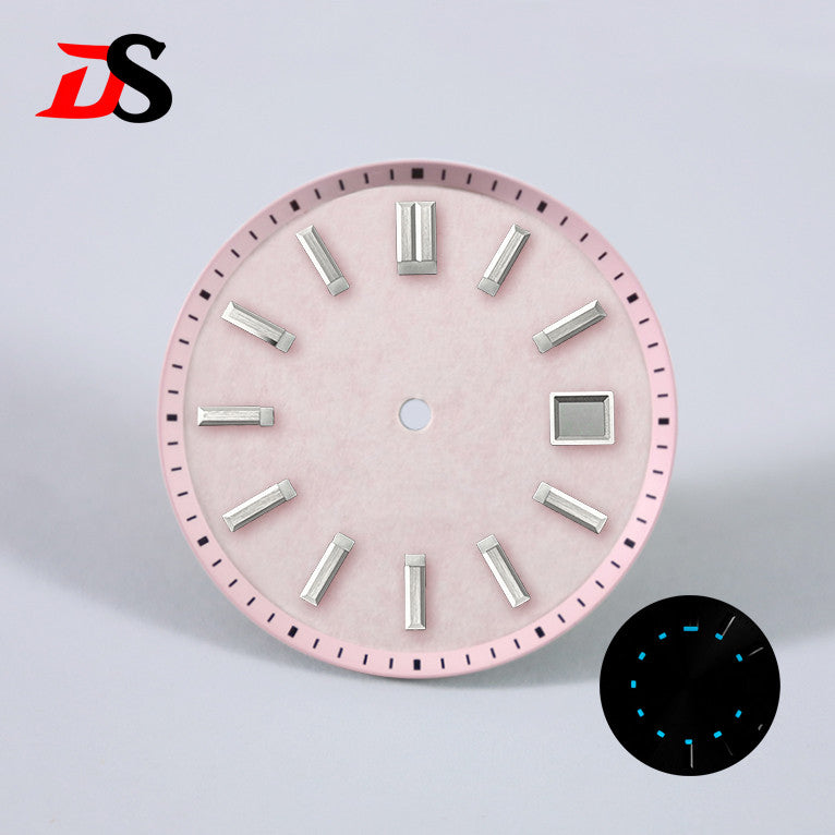 33.5mm Pink Dial Blue Lume for 40MM GS Case NH35 NH34